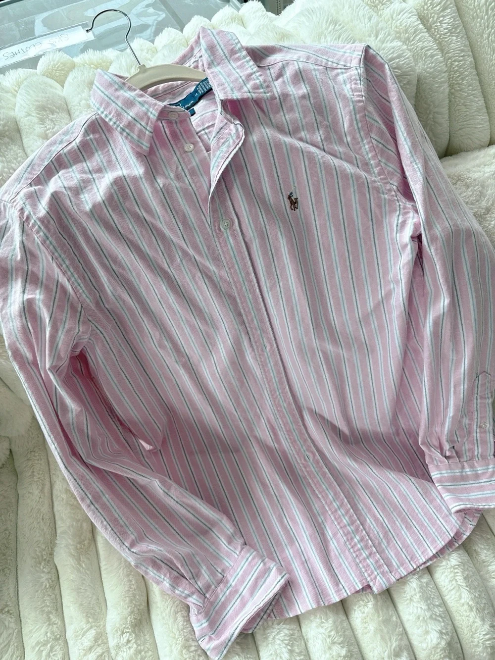 Ralph Lauren Pink Classic Fit Striped Cotton Oxford Shirt - Picture 2 of 3